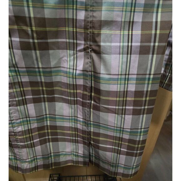 Vintage Brown & Pink Plaid Button-Front Coat Gap sz M - Picture 8 of 10